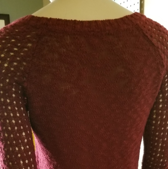 Charlotte Russe Maroon  Long Sleeves Sweater - Picture 3 of 7
